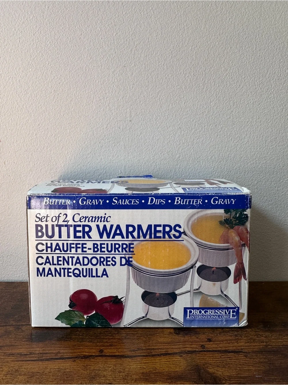 Progressive International Ceramic Butter Warmers Set of 2 Fondue Sauces Gravy‎